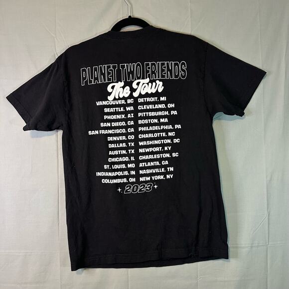 Two Friends Shirt Mens Medium Black Planet Tour 2023 Music Band Graphic Tee - Picture 2 of 8